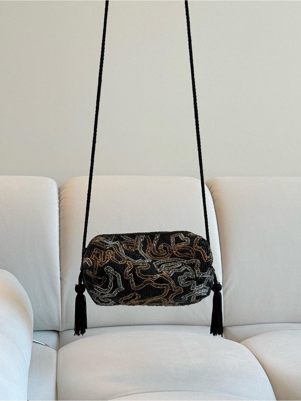 Christian Dior Satin Evening Bag Vintage Hand Beaded